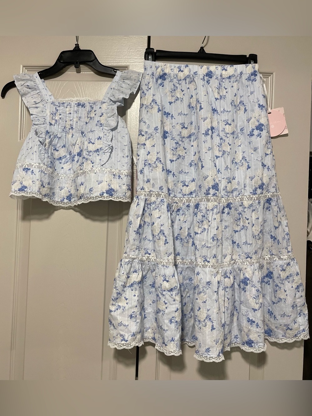 NEW Florals Two Piece Set LoveShackFancy x Target Blue Size 8